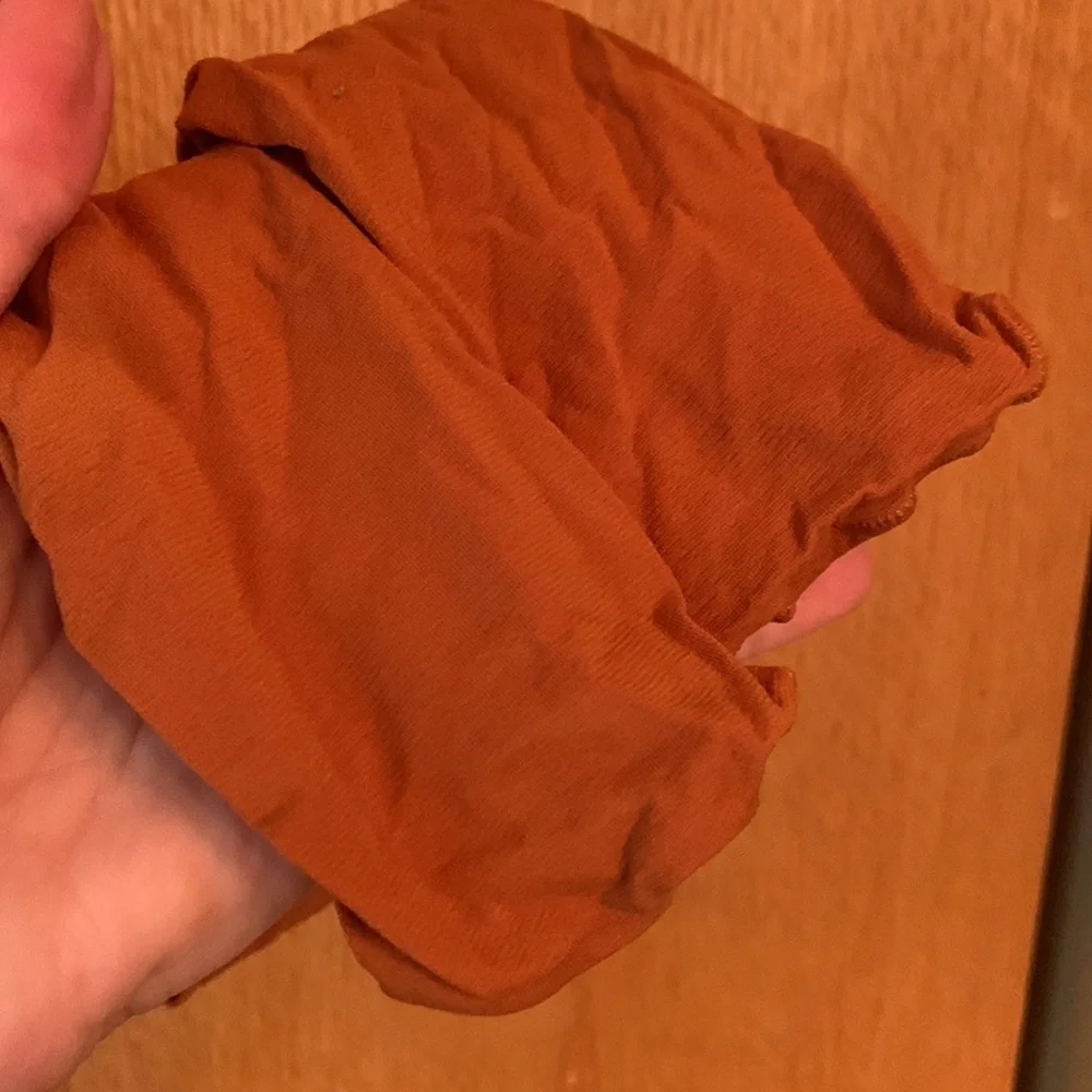 Pumpkin orange tights hosiery pantyhose slightly worn good condition Small med